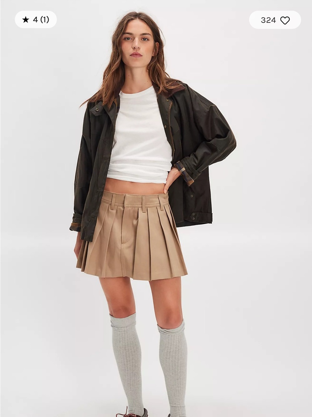 Citizens Of Humanity Tan Pleated Mini Skirt